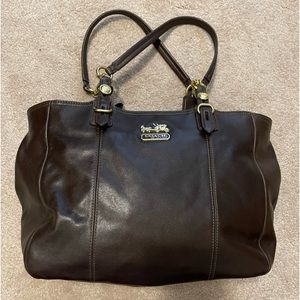 Vintage Coach Brown Leather Handbag